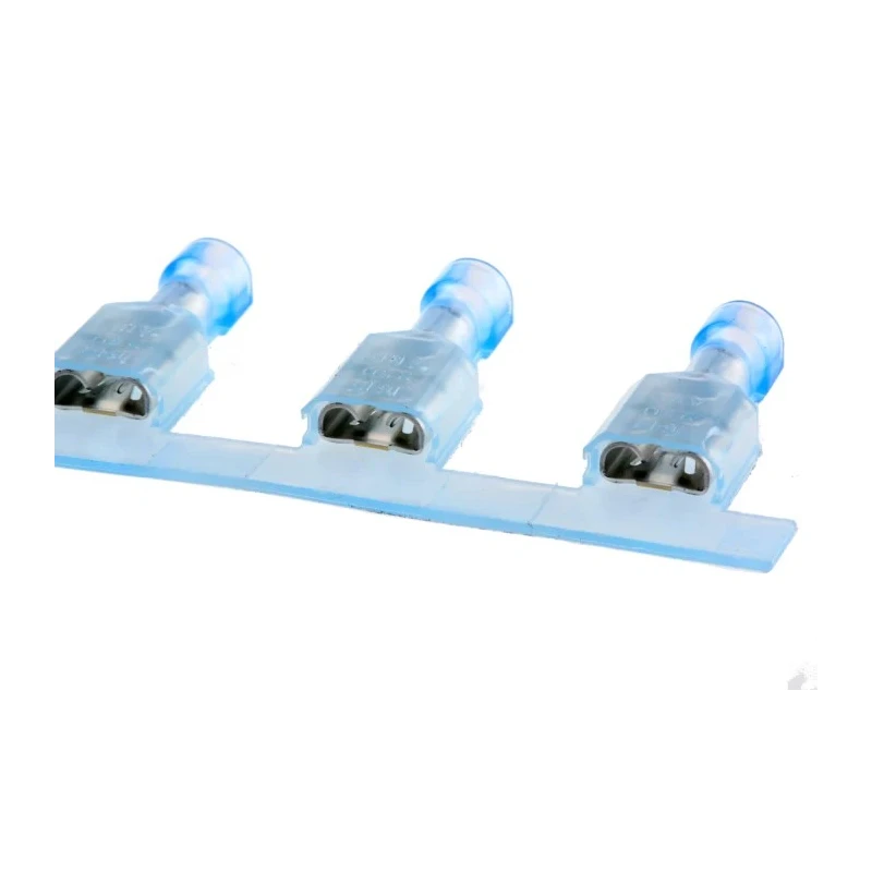RS PRO Ultra-Fast Plus .250 Blue Insulated Female Spade Connector Crimp 6.35 x 0.81 mm Tab Size 16 AWG to 14 3-520406-2