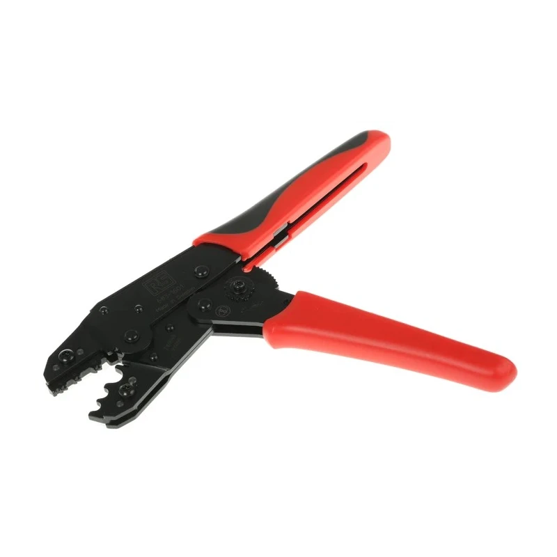 RS PRO Hand Crimp Tool for Tubular Cable Lug 4-10 mm2 / AWG 12-8, Adjustable Ratchet, 200mm Length 683-1601