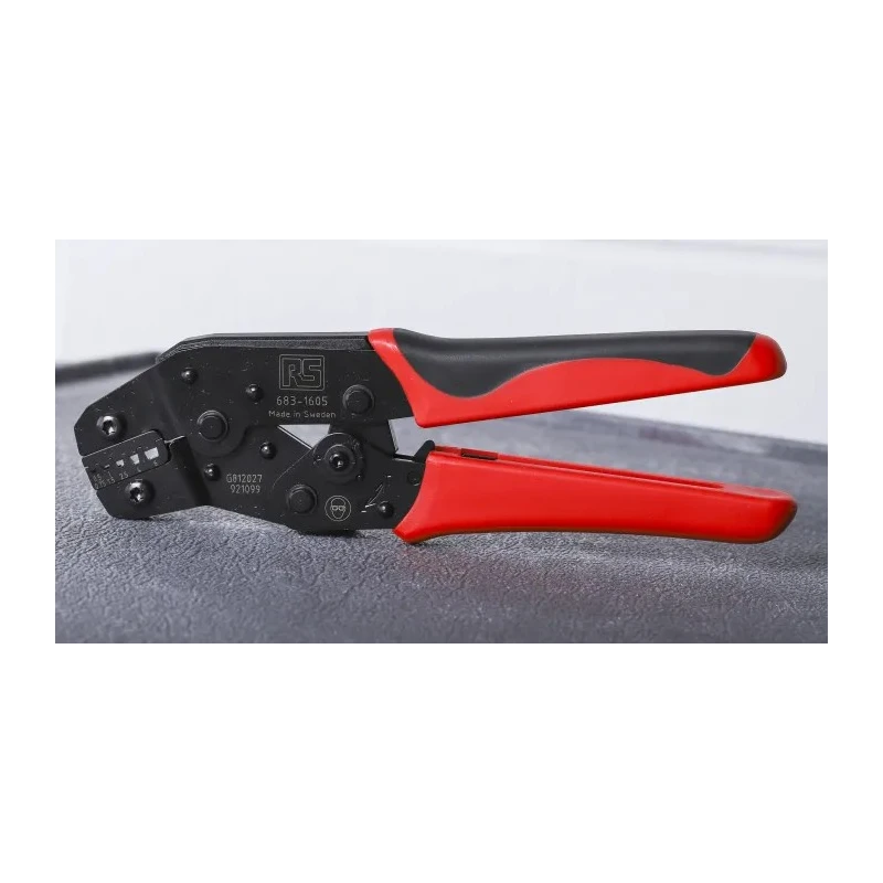RS PRO Hand Crimp Tool for Wire End Sleeves, 0.5-6 mm², 198mm Length, Ratchet Mechanism 683-1605