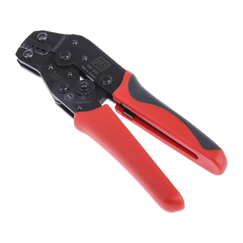 RS PRO Hand Crimp Tool for Wire End Sleeves, 0.5-6 mm², 198mm Length, Ratchet Mechanism 683-1605