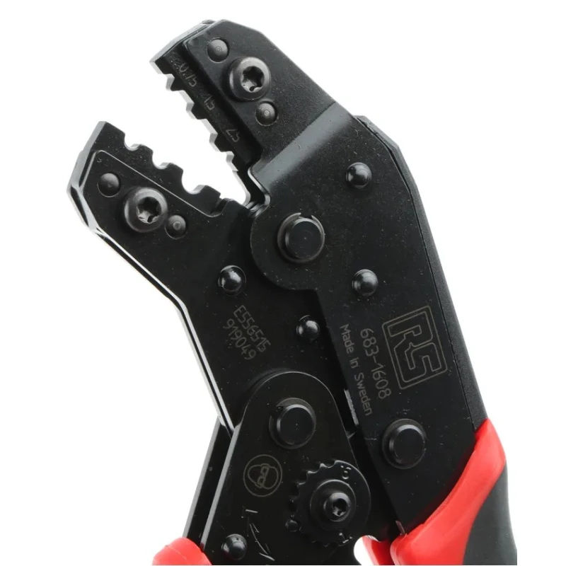 RS PRO Crimp Tool for Ring Cable Lugs Ergonomic Handle 0.35-2.5 mm² AWG 22-14 Length 198mm 683-1608