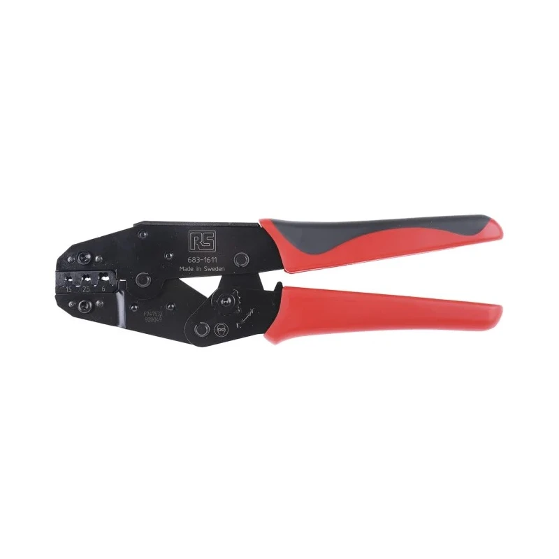 RS PRO Crimp Tool Open Barrel for Crimp Contacts Adjustable Ratchet 225mm Sweden 683-1611