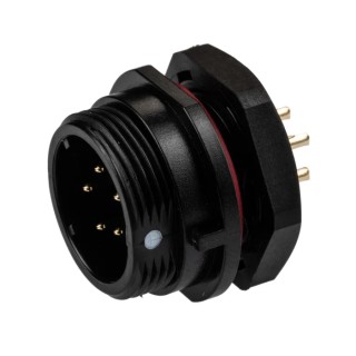 RS PRO Circular Connector 5 Contacts Front Mount Standard Size Socket Male IP68 500V 5A 144-4175