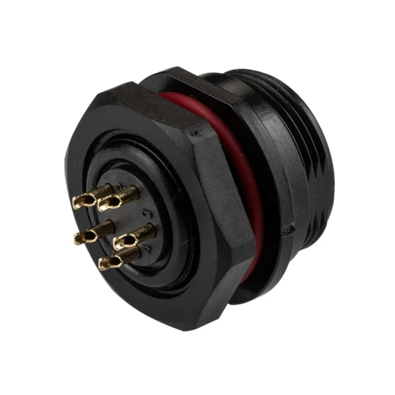 RS PRO Circular Connector 5 Contacts Front Mount Standard Size Socket Male IP68 500V 5A 144-4175