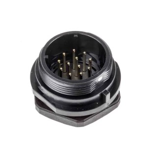 RS PRO Circular Connector 12 Contacts Front Mount Socket Male IP68 Rated 400V 5A Standard Size 21 mm Shell Diameter 144-4204