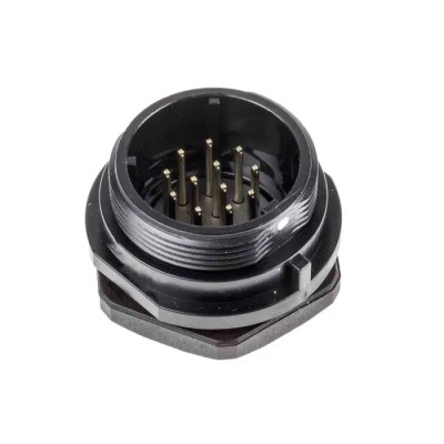 RS PRO Circular Connector 12 Contacts Front Mount Socket Male IP68 Rated 400V 5A Standard Size 21 mm Shell Diameter 144-4204