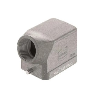 HARTING Heavy Duty Power Connector Hood, Series 1930, 1 Lever Lock, Cable Mount, Die Cast Aluminium Body, IP65 19302061541