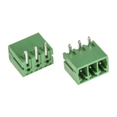 RS PRO Pluggable Terminal Block 3-Contact 3.5 mm Pitch 1 Row Screw Connection 8A 300V 144-4106