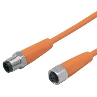 ifm electronic Sensor Actuator Cable Female 4 Way M12 to Male 4 Way M12, Polyvinyl Chloride Jacket, 1 m EVT042