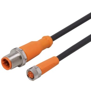 ifm electronic Male 4 Way M8 to 4 Way M12 Sensor Actuator Cable Black Polyurethane Jacket 2m EVC243