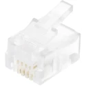 Bel-Stewart RJ14 Cable Male Modular Jack Connector, Cat3 UTP Shield, Straight Orientation, 1 Port 4,6 Way 940-SP-3046