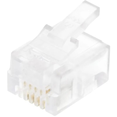 Bel-Stewart RJ14 Cable Male Modular Jack Connector, Cat3 UTP Shield, Straight Orientation, 1 Port 4,6 Way 940-SP-3046