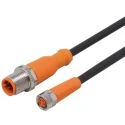 ifm electronic Sensor Actuator Cable Male 4 way M8 to Male 4 way M12 Connector, Polyurethane Jacket, 1m Length EVC242