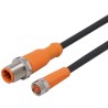 ifm electronic Sensor Actuator Cable Male 4 way M8 to Male 4 way M12 Connector, Polyurethane Jacket, 1m Length EVC242