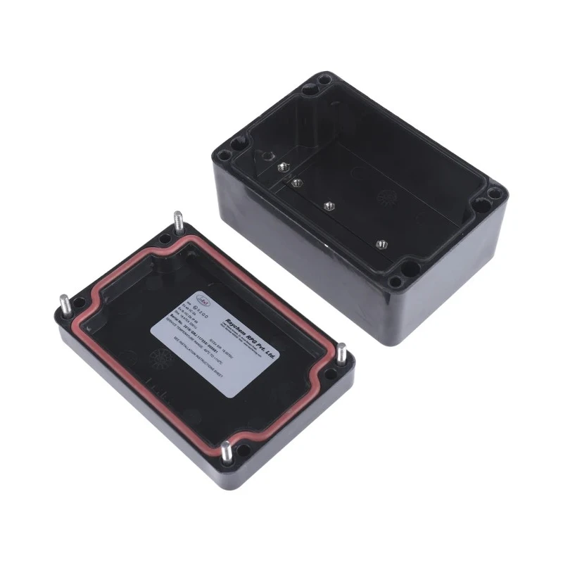 RS PRO Black Fibreglass Reinforced Polyester Junction Box IP66 IECEx ATEX 110 mm x 75 mm x 55 mm 144-4451