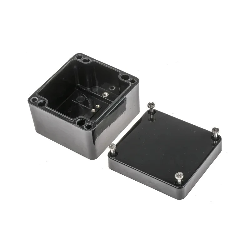 RS PRO Black Fibreglass Reinforced Polyester Junction Box, IP66, ATEX, IECEx, 80 mm x 75 mm x 55 mm 144-4450