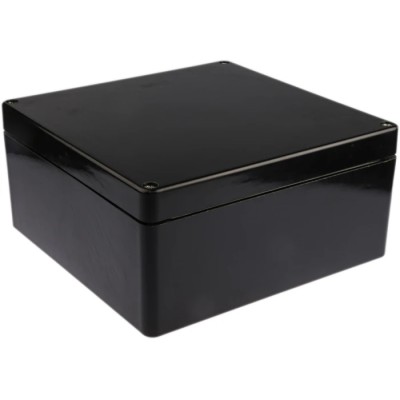 RS PRO Black Fibreglass Reinforced Polyester Junction Box IP66 IECEx ATEX 255 mm x 250 mm x 120 mm 144-4458