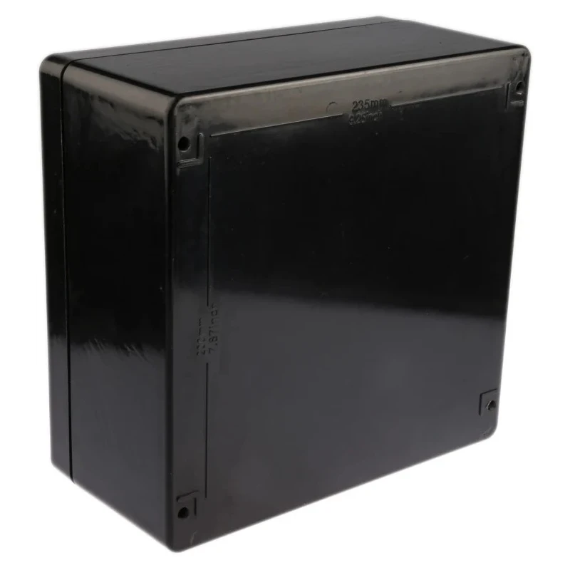 RS PRO Black Fibreglass Reinforced Polyester Junction Box IP66 IECEx ATEX 255 mm x 250 mm x 120 mm 144-4458