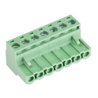RS PRO Pluggable Terminal Block, 7-Contact, 5.08 mm Pitch, 1 Row, Green Nylon Housing, Screw Connection, 450V, 15A 144-4279