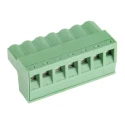 RS PRO Pluggable Terminal Block, 7-Contact, 5.08 mm Pitch, 1 Row, Green Nylon Housing, Screw Connection, 450V, 15A 144-4279
