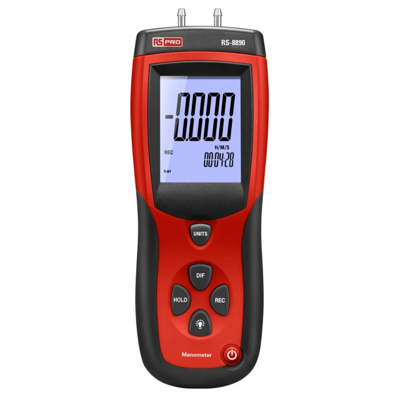 RS PRO Dual Pressure Manometer with 2 Pressure Ports, Max Pressure Measurement 0.137 bar RS-8890