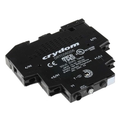 Crydom OneDR Series DIN Rail Timer Relay, 2-Contact, 48 V dc 12V ac, 24 V ac, 0.1 s to 100 h, 1-Function, SPST DRTC06D06