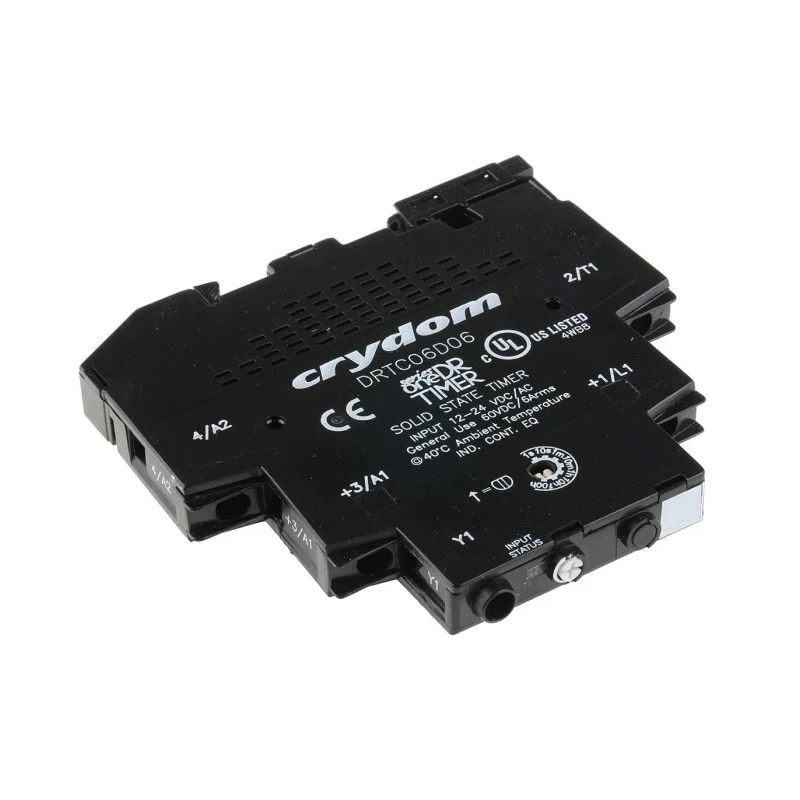 Crydom OneDR Series DIN Rail Timer Relay, 2-Contact, 48 V dc 12V ac, 24 V ac, 0.1 s to 100 h, 1-Function, SPST DRTC06D06