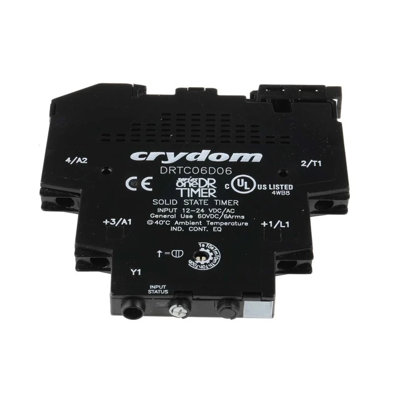 Crydom OneDR Series DIN Rail Timer Relay, 2-Contact, 48 V dc 12V ac, 24 V ac, 0.1 s to 100 h, 1-Function, SPST DRTC06D06