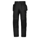 Snickers Men's Work Trouser Black Polyamide Cotton Fabric Size L Waist 33 to 35 in Leg 35in Model 62010404148