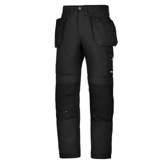 Snickers Men's Work Trouser Black Polyamide Cotton Fabric Size L Waist 33 to 35 in Leg 35in Model 62010404148