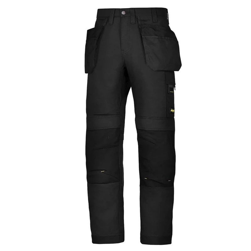 Snickers Men's Work Trouser Black Polyamide Cotton Fabric Size L Waist 33 to 35 in Leg 35in Model 62010404148