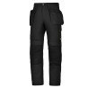 Snickers Men's Work Trouser Black Polyamide Cotton Fabric Size L Waist 33 to 35 in Leg 35in Model 62010404148