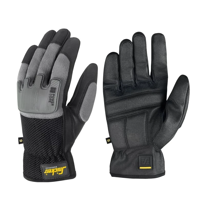 Snickers Power Core Black Polyamide Work Gloves Size 9 9585048009 95850448009
