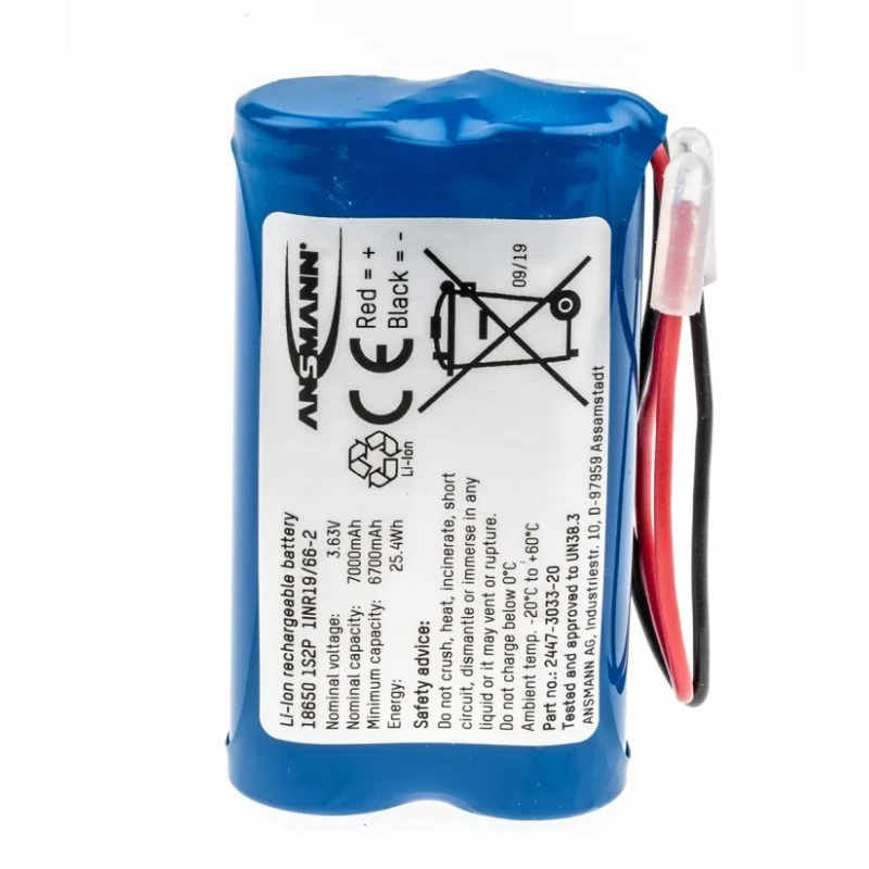 Ansmann 3.635 V Lithium-ion Rechargeable Battery Pack 7 Ah 2 Cells Wire Termination 2447-3033-20-520