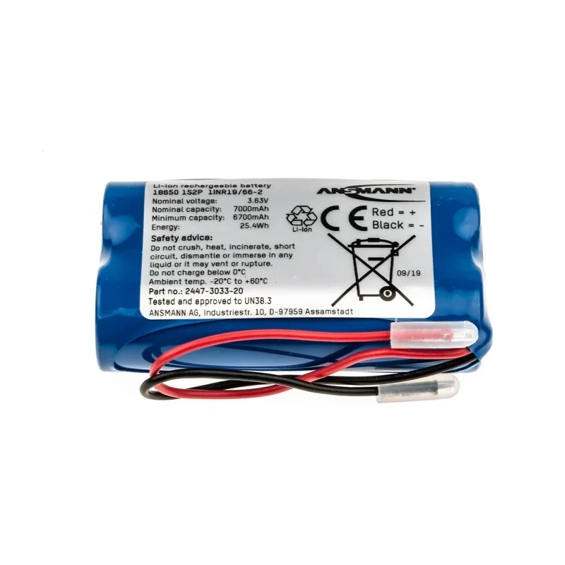 Ansmann 3.635 V Lithium-ion Rechargeable Battery Pack 7 Ah 2 Cells Wire Termination 2447-3033-20-520
