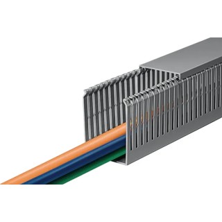 HellermannTyton Cable Trunking Grey Wide Slot W60mm x D60mm Length 2m Polyvinyl Chloride HTWD-PN