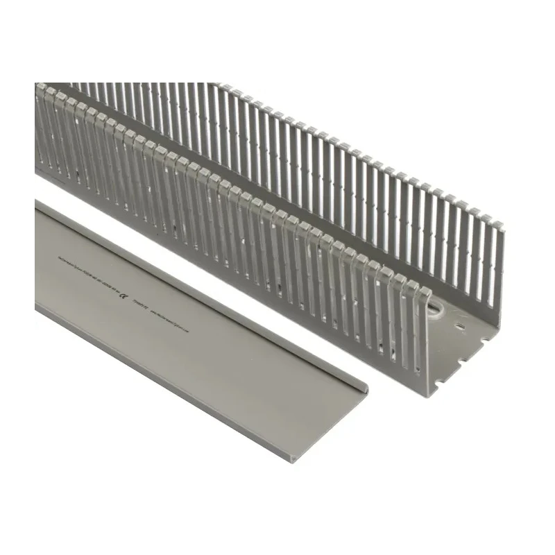 HellermannTyton Grey Wide Slot Cable Trunking, x D100mm x L2m, Polyvinyl Chloride, Self-Extinguishing, Series HTWD-PN W80mm