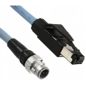 Omron Cat5e Shielded Screened Industrial Ethernet Cable, Black Polyurethane Jacket, 3 m XS5W-T421-EMC-K