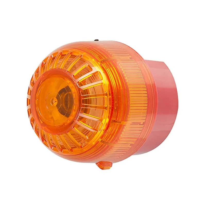 Moflash Amber LED Sounder-Beacon Combination Wall Mount, 105dB, 32 Tones, IP66, 28V IS-SB-02-01