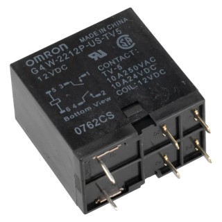 Omron PCB Power Relay 12V DC Coil 10A Switching Current DPST G4W-2212P-US-TV5 DC12