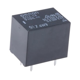 Omron PCB Power Relay 9V DC Coil 10A Switching Current 1 NO G5LE-14 DC9
