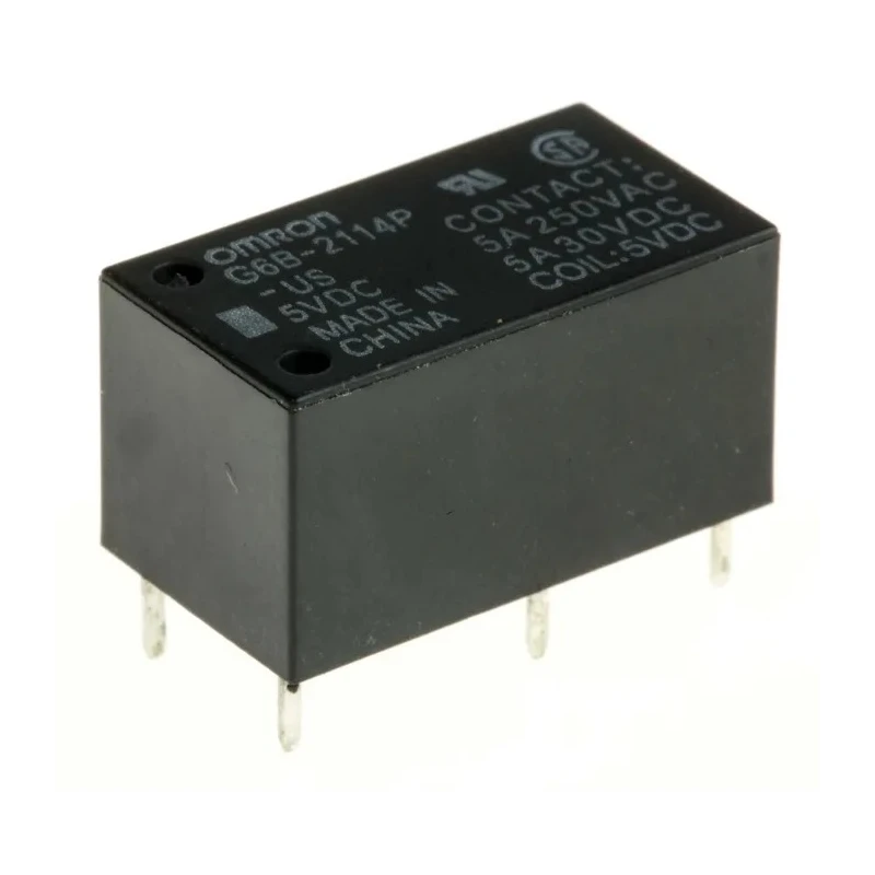 Omron Subminiature PCB Power Relay 5V dc Coil 5A Switching Current DPST G6B-2114P-US DC5