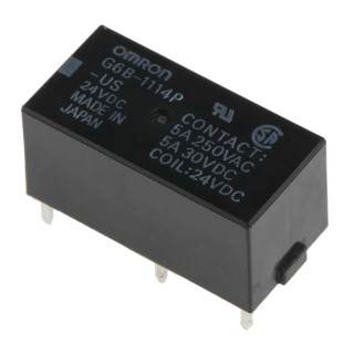 Omron PCB Power Relay 24V DC Coil 5A Switching Current SPST G6B-1114P-US 24DC