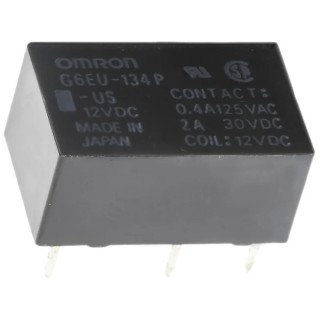 Omron Signal Relay 12V DC Coil 3A SPDT PCB Mount G6EU-134P-US 12DC