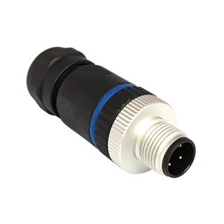 Bulgin Circular Connector 3 Contacts Panel Mount M12 Plug Male IP67 Buccaneer M12 Series PXPPAM12FIM03ASTPG9