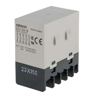 Omron Panel Power Relay, 12V DC Coil, 25A Switching Current, 4PST-NO G7J-4A-B 12VDC