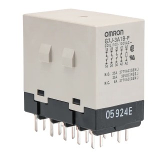 Omron Power Relay PCB Mount 120V AC Coil Voltage 25A Switching Current 3PDT Silver Alloy Contacts G7J-3A1B-P AC100/120