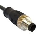 Bulgin Male 8 Way Straight to Unterminated 3 Way Free End Sensor Actuator Cable 1 m PXPPVC12FIM08ACL010PVC