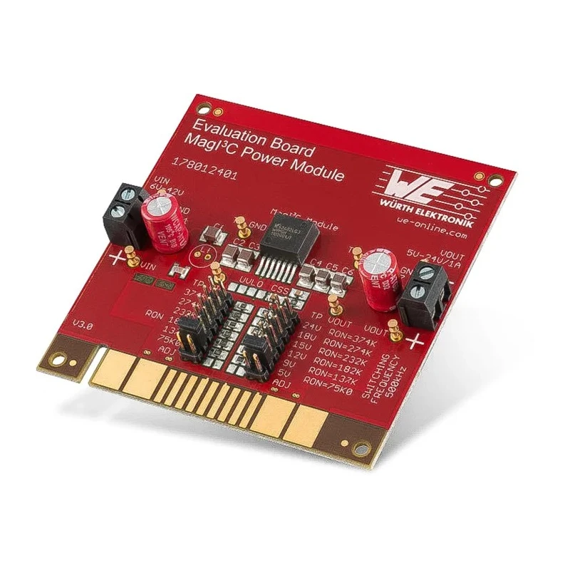 Wurth Elektronik Power Module Step Down Regulator Evaluation Board 6V-42V Input, 5V-24V Output, 36W Output Power MagI3C