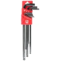 Wera 9 Piece L Metric Hex Key Set, Extra Long Arm, Hex Ball End, Chrome Vanadium Steel Black Finish 144-7564